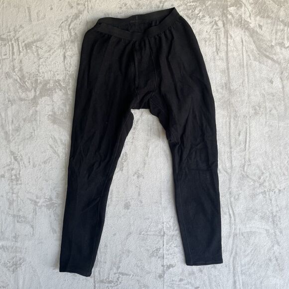 USA Made PATAGONIA Mens Sz Medium Caplilene Black Baselayer Pants - Picture 1 of 4